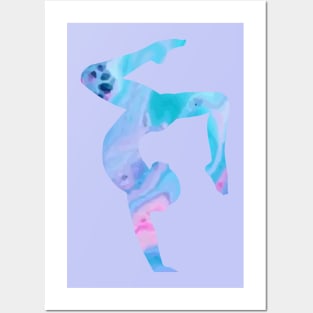 Gymnast Stag Handstand Rainbow Posters and Art